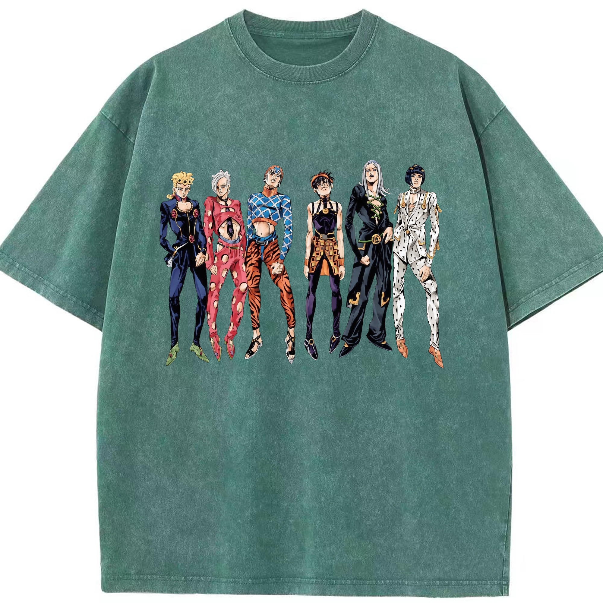 （画像用） ジョジョの奇妙な冒険 JoJo's Bizarre Adventure 綿100% ヴィンテージ風 半袖Tシャツ（フロントプリント）